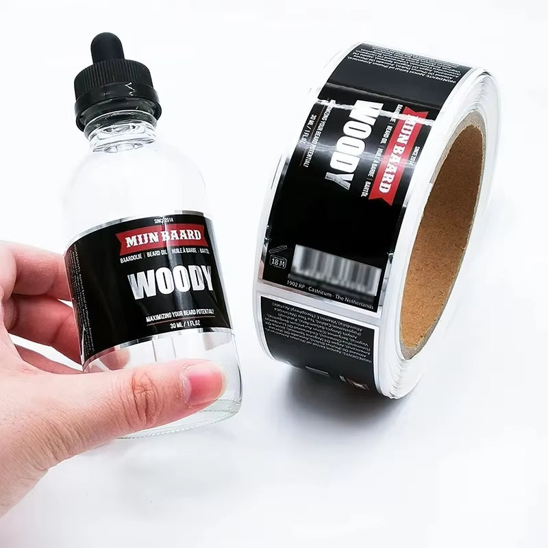 Waterproof Luxury Roll Bottle Labels,Custom Logo Adhesive Stickers for Food & Cosmetic Packaging