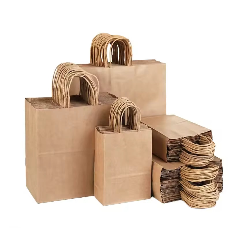 Factory Customized Kraft Paper Tote Bags – Purple, Green, Brown,Beauty & Women’s Shopping Bags