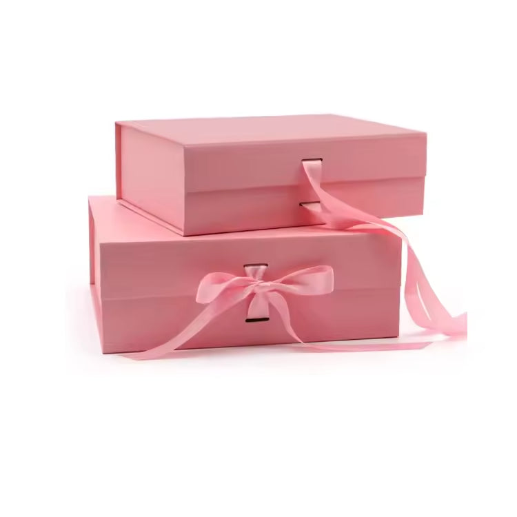 Paper Box Guangzhou OEM Customize Rigid Cardboard Folding Magnetic Gift Boxes Packing Boxes with Ribbon