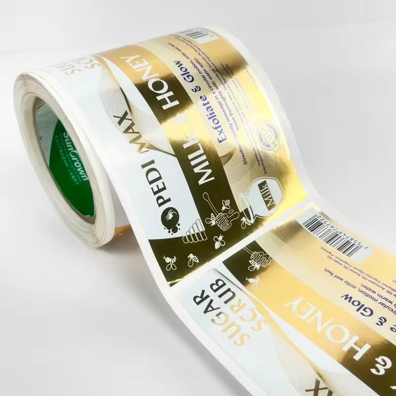 Waterproof Luxury Roll Bottle Labels,Custom Logo Adhesive Stickers for Food & Cosmetic Packaging