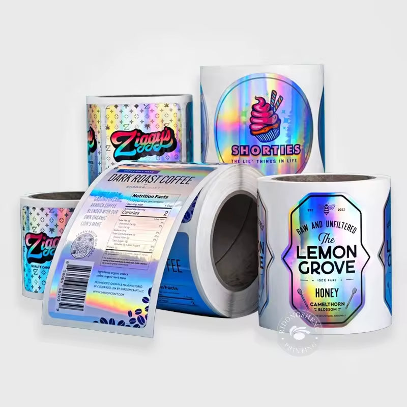 Waterproof Luxury Roll Bottle Labels,Custom Logo Adhesive Stickers for Food & Cosmetic Packaging