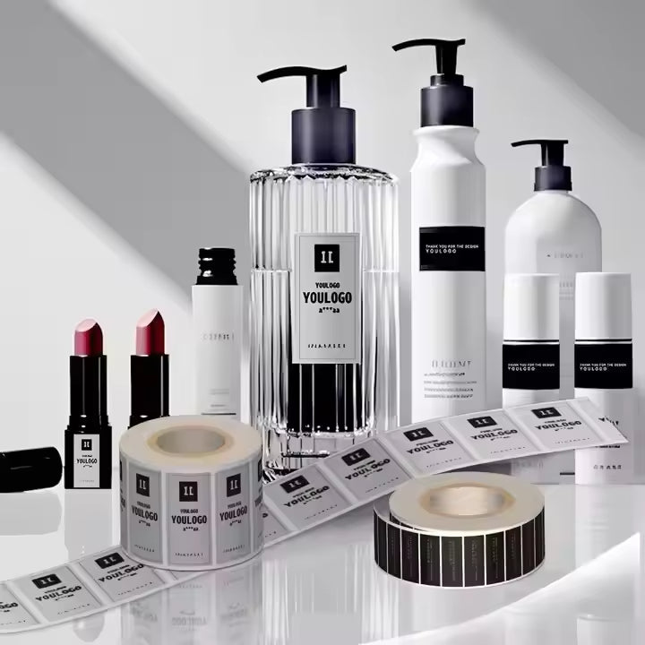 Custom Printed Waterproof Vinyl Stickers,Logo Labels for Perfume, Cosmetic & Vitamin Bottles