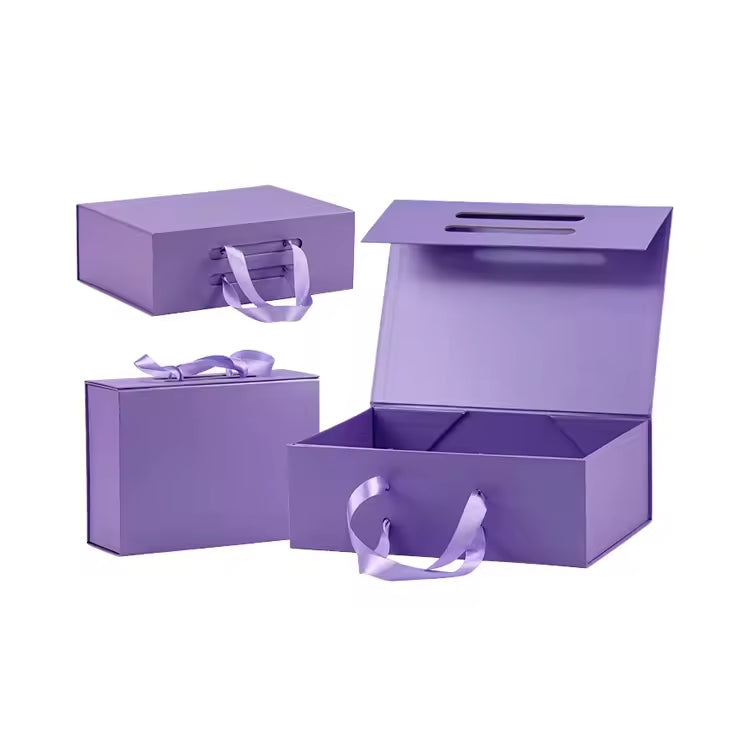 Paper Box Guangzhou OEM Customize Rigid Cardboard Folding Magnetic Gift Boxes Packing Boxes with Ribbon