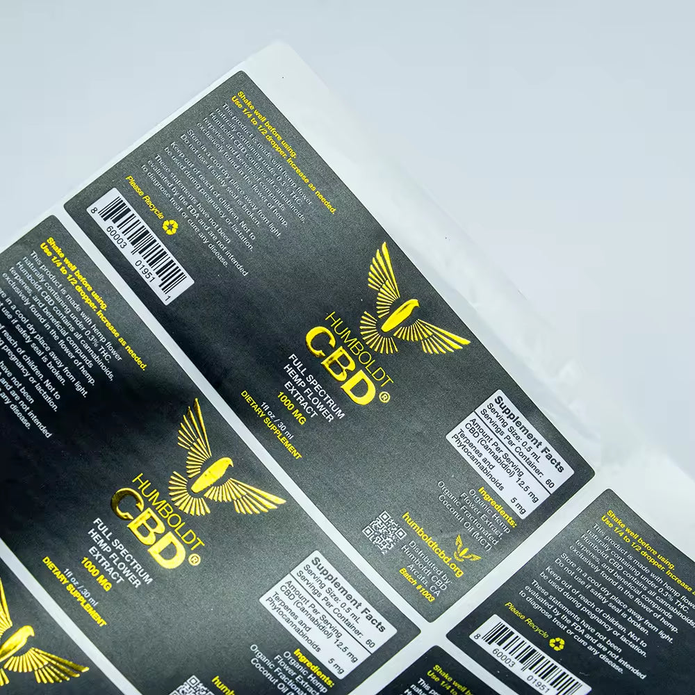 Custom Cosmetics Bottle Labels,Waterproof Vinyl & Foil Gold Adhesive Stickers with Logo Printing