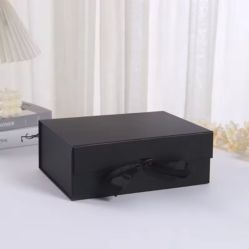 Paper Box Guangzhou OEM Customize Rigid Cardboard Folding Magnetic Gift Boxes Packing Boxes with Ribbon