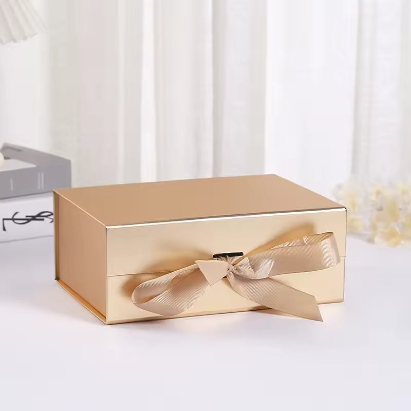 Paper Box Guangzhou OEM Customize Rigid Cardboard Folding Magnetic Gift Boxes Packing Boxes with Ribbon