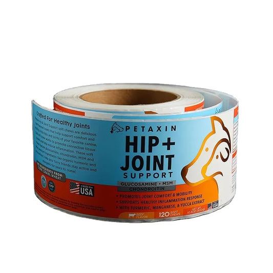 Custom Holographic Foil Supplement Labels,Adhesive Bottle & Jar Stickers for Collagen, Whey Protein & Nutrition Packaging