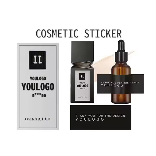 Custom Printed Waterproof Vinyl Stickers,Logo Labels for Perfume, Cosmetic & Vitamin Bottles